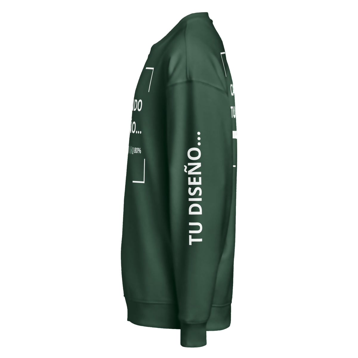 Sudadera Unisex Oversize Verde personalizada en Guatemala – BrandLab – vista lateral izquierdo