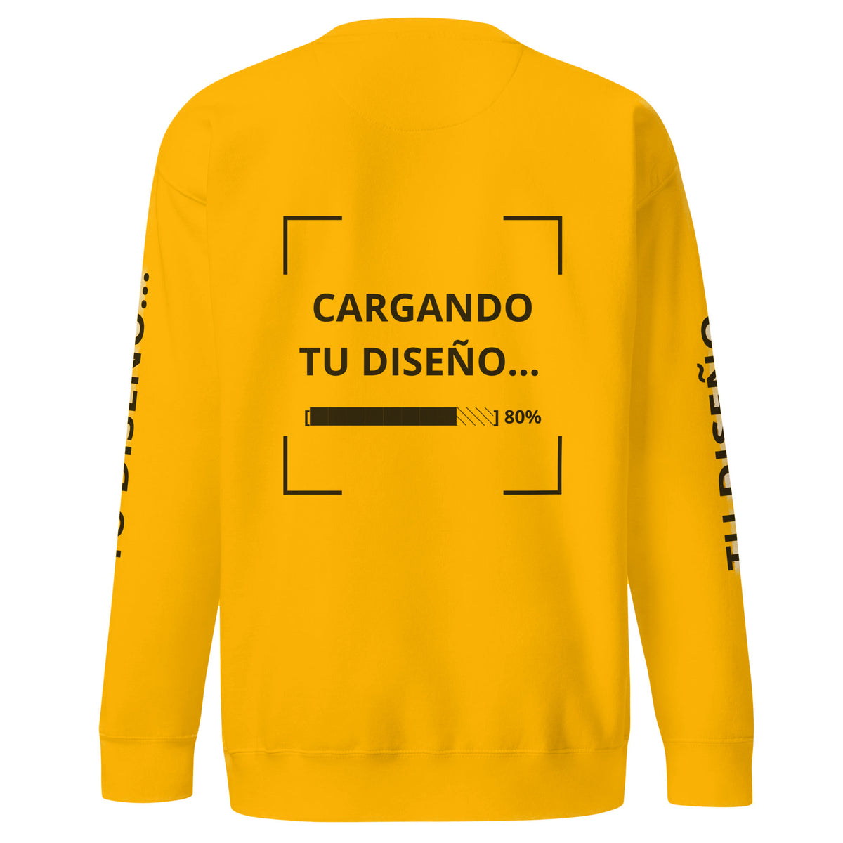 Sudadera Unisex Premium Amarillo Oro personalizado en Guatemala – BrandLab – vista espalda