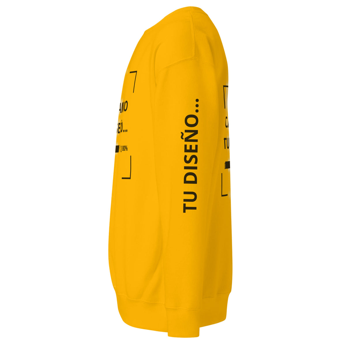 Sudadera Unisex Premium Amarillo Oro personalizado en Guatemala – BrandLab – vista lateral izquierdo