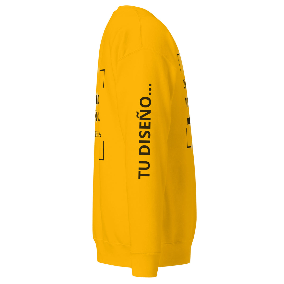 Sudadera Unisex Premium Amarillo Oro personalizado en Guatemala – BrandLab – vista lateral derecho