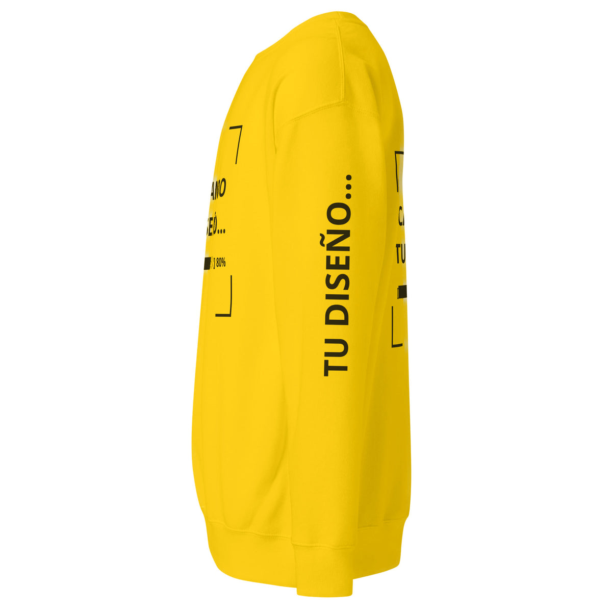 Sudadera Unisex Premium Amarillo personalizado en Guatemala – BrandLab – vista lateral izquierdo