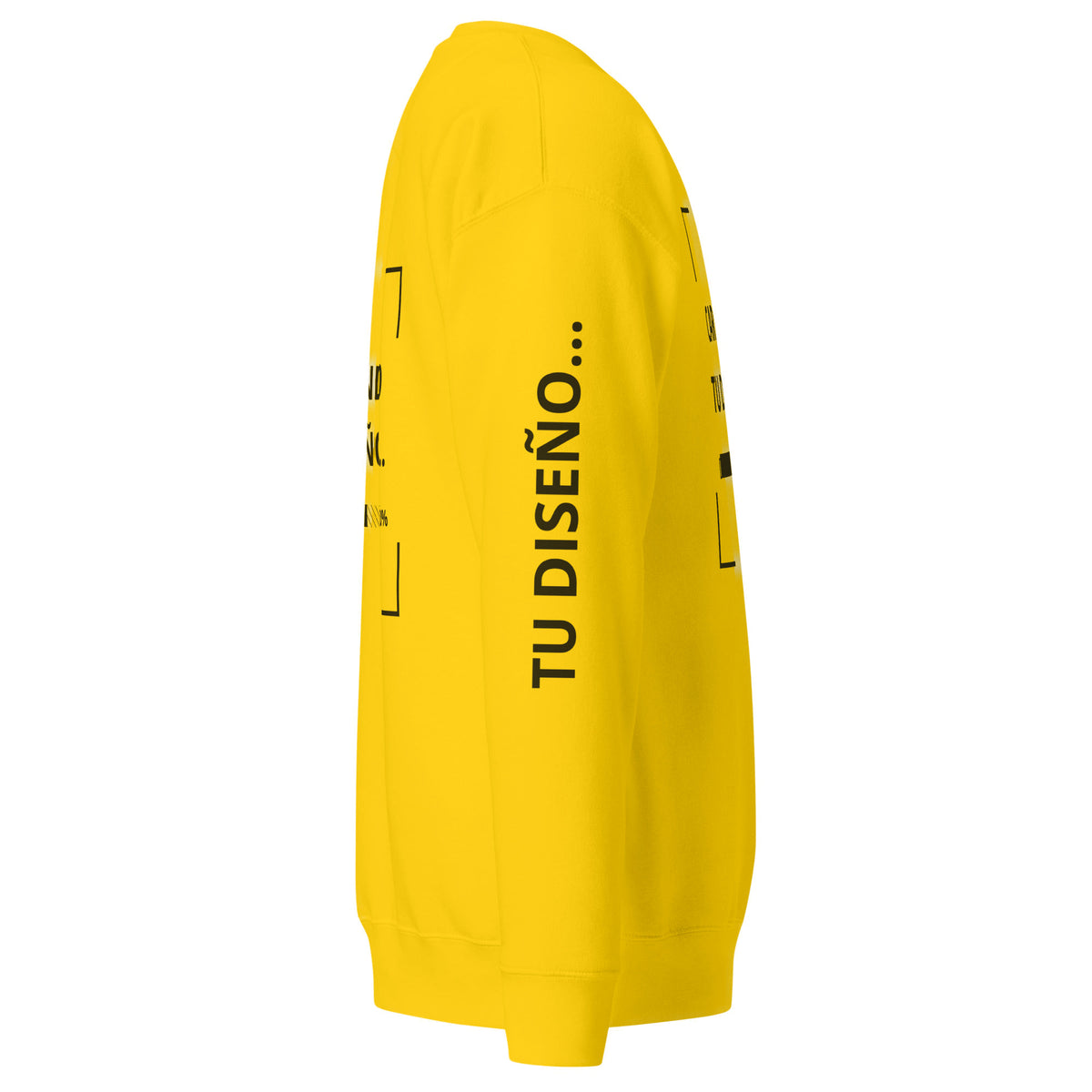 Sudadera Unisex Premium Amarillo personalizado en Guatemala – BrandLab – vista lateral derecho