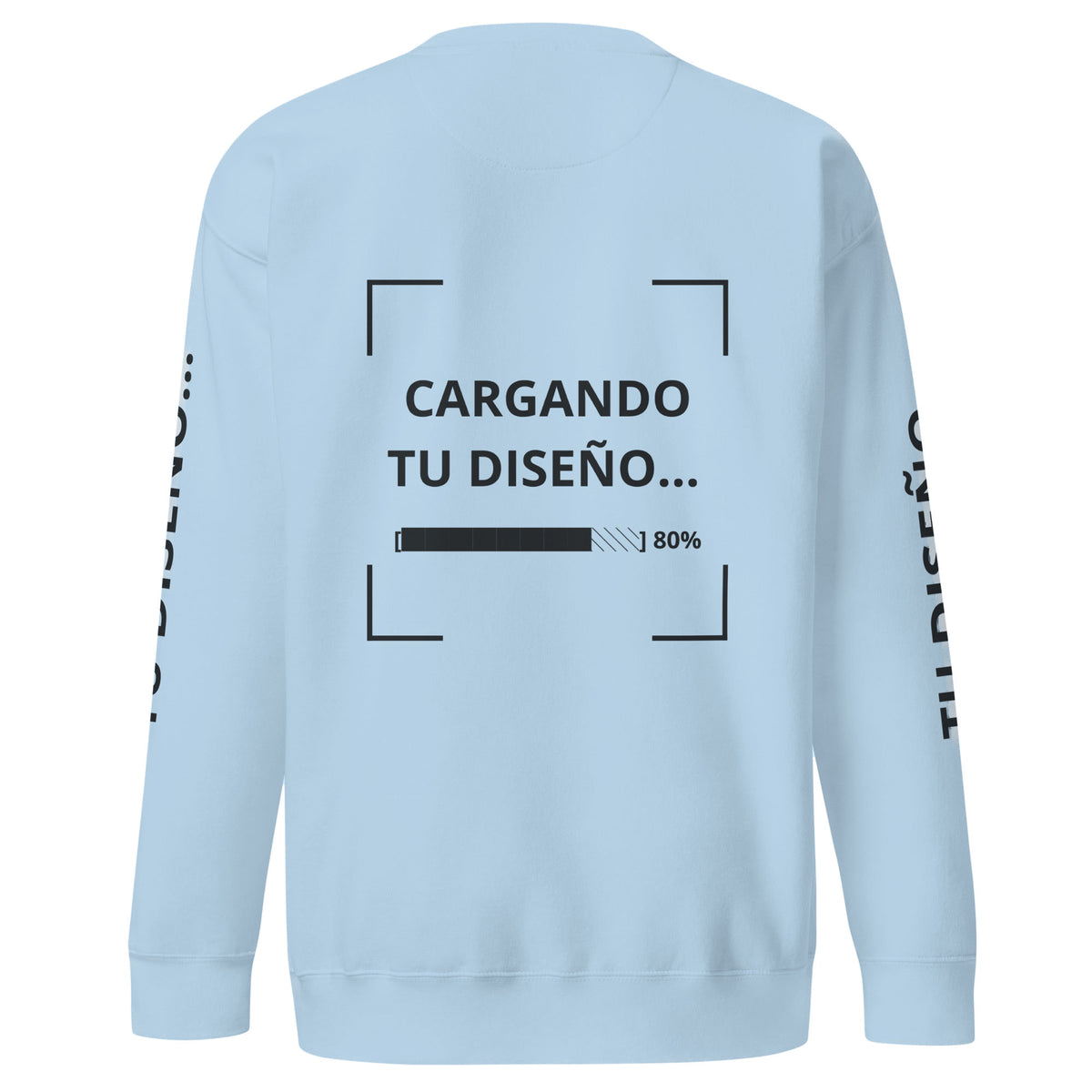 Sudadera Unisex Premium Celeste personalizada en Guatemala – BrandLab – vista espalda