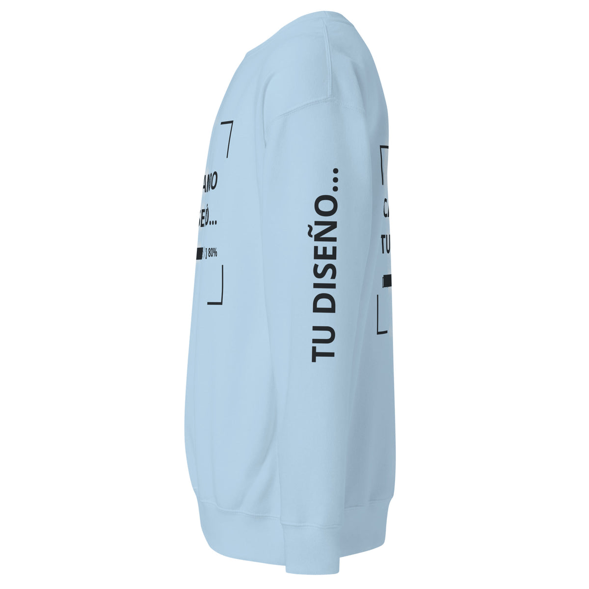 Sudadera Unisex Premium Celeste personalizada en Guatemala – BrandLab – vista lateral izquierdo