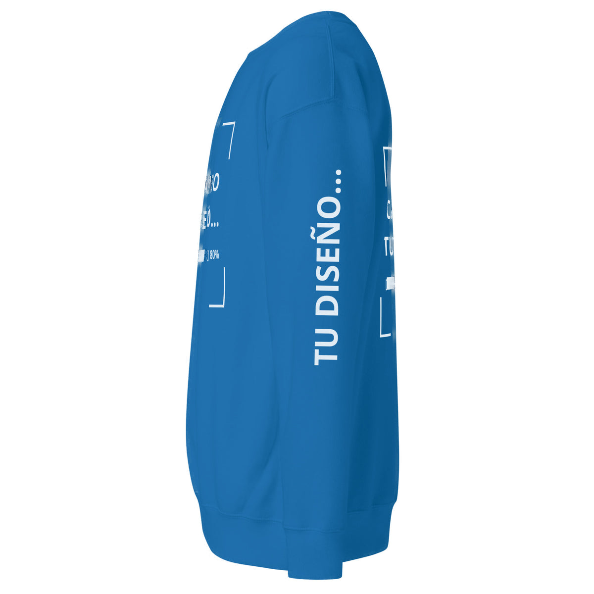 Sudadera Unisex Premium Celeste Oscuro personalizado en Guatemala – BrandLab – vista lateral izquierdo