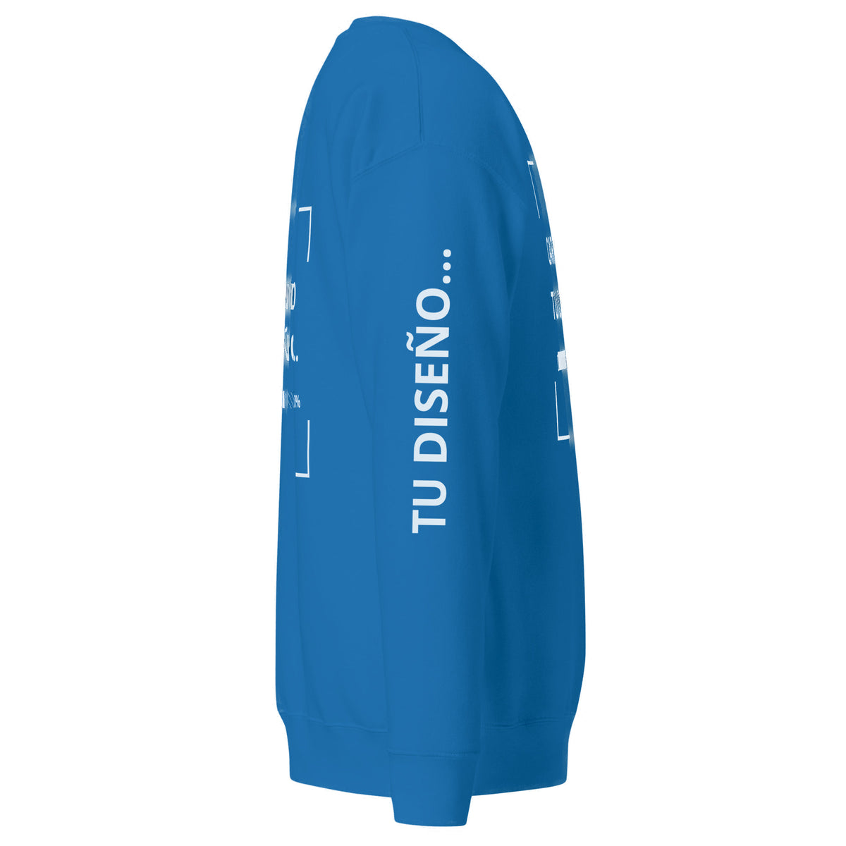 Sudadera Unisex Premium Celeste Oscuro personalizado en Guatemala – BrandLab – vista lateral derecho