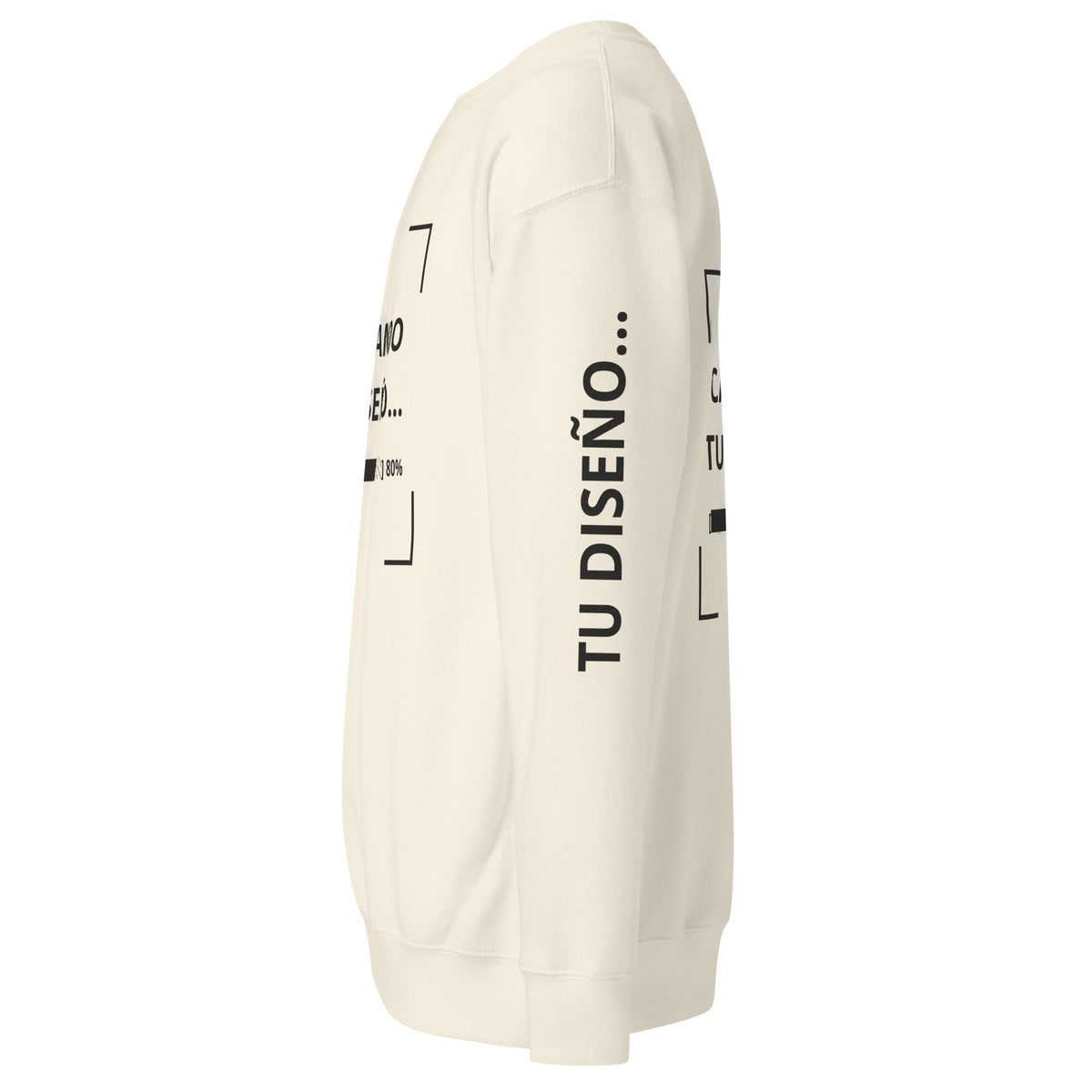 Sudadera Unisex Premium Crema personalizado en Guatemala – BrandLab – vista lateral izquierdo
