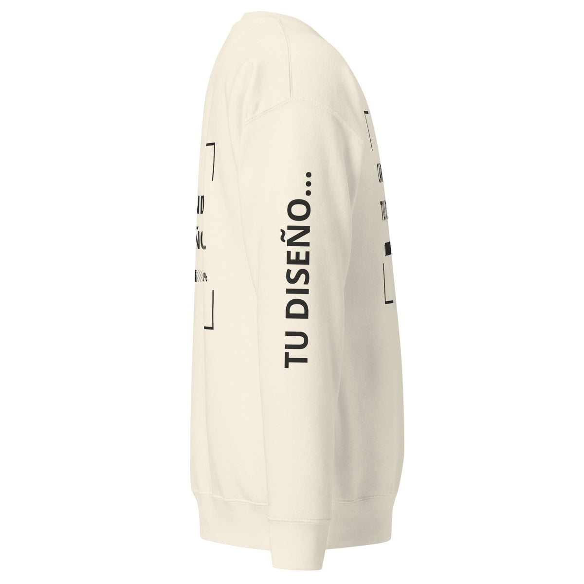 Sudadera Unisex Premium Crema personalizado en Guatemala – BrandLab – vista lateral derecho