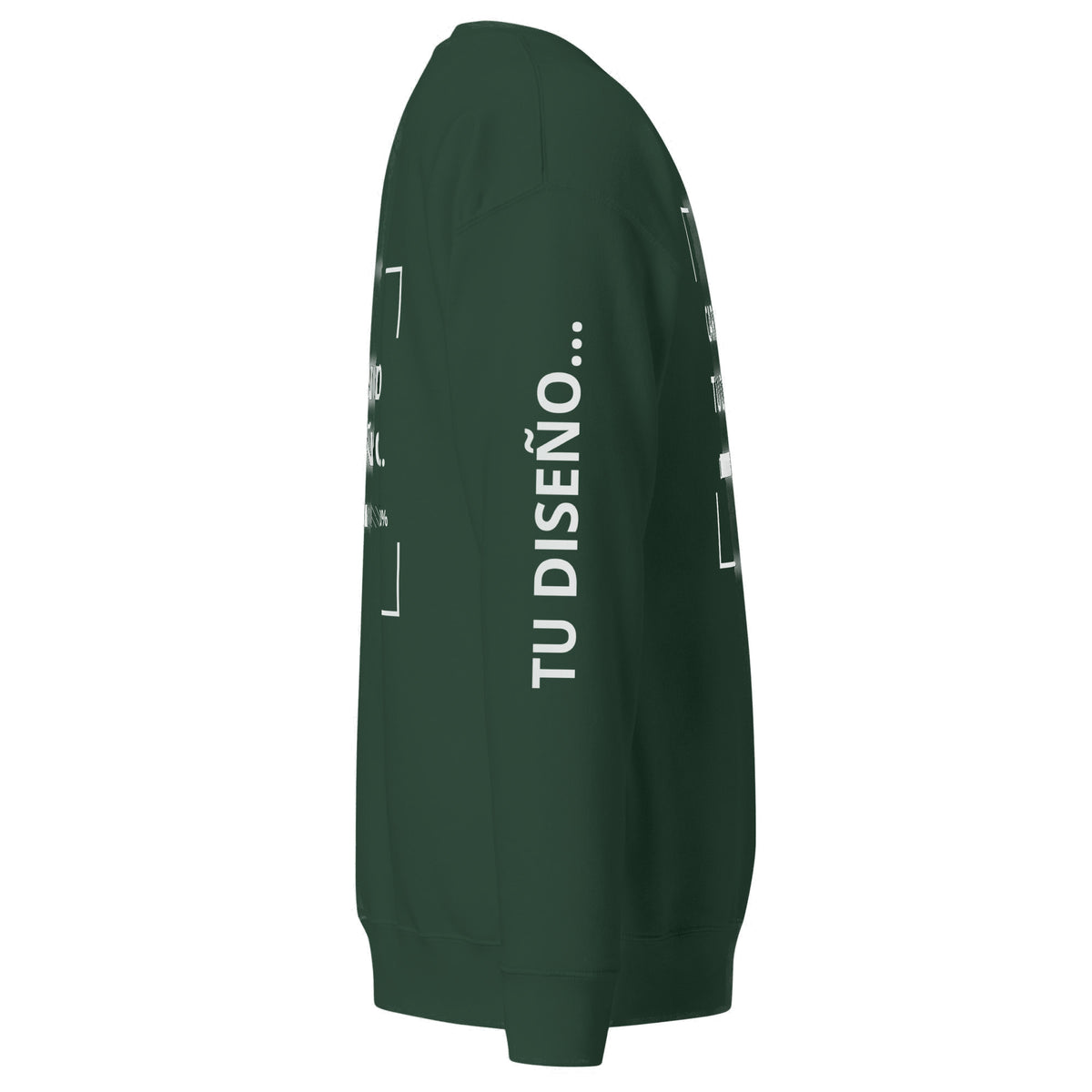 Sudadera Unisex Premium Verde personalizada en Guatemala – BrandLab – vista lateral derecho