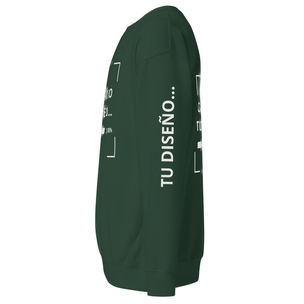 Sudadera Unisex Premium Verde personalizada en Guatemala – BrandLab – vista lateral izquierdo