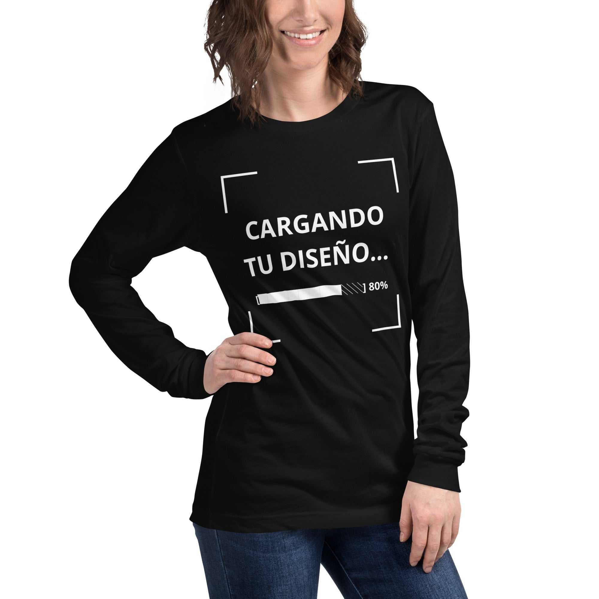 camiseta negra de manga larga para negocios con impresión de logo en alta calidad