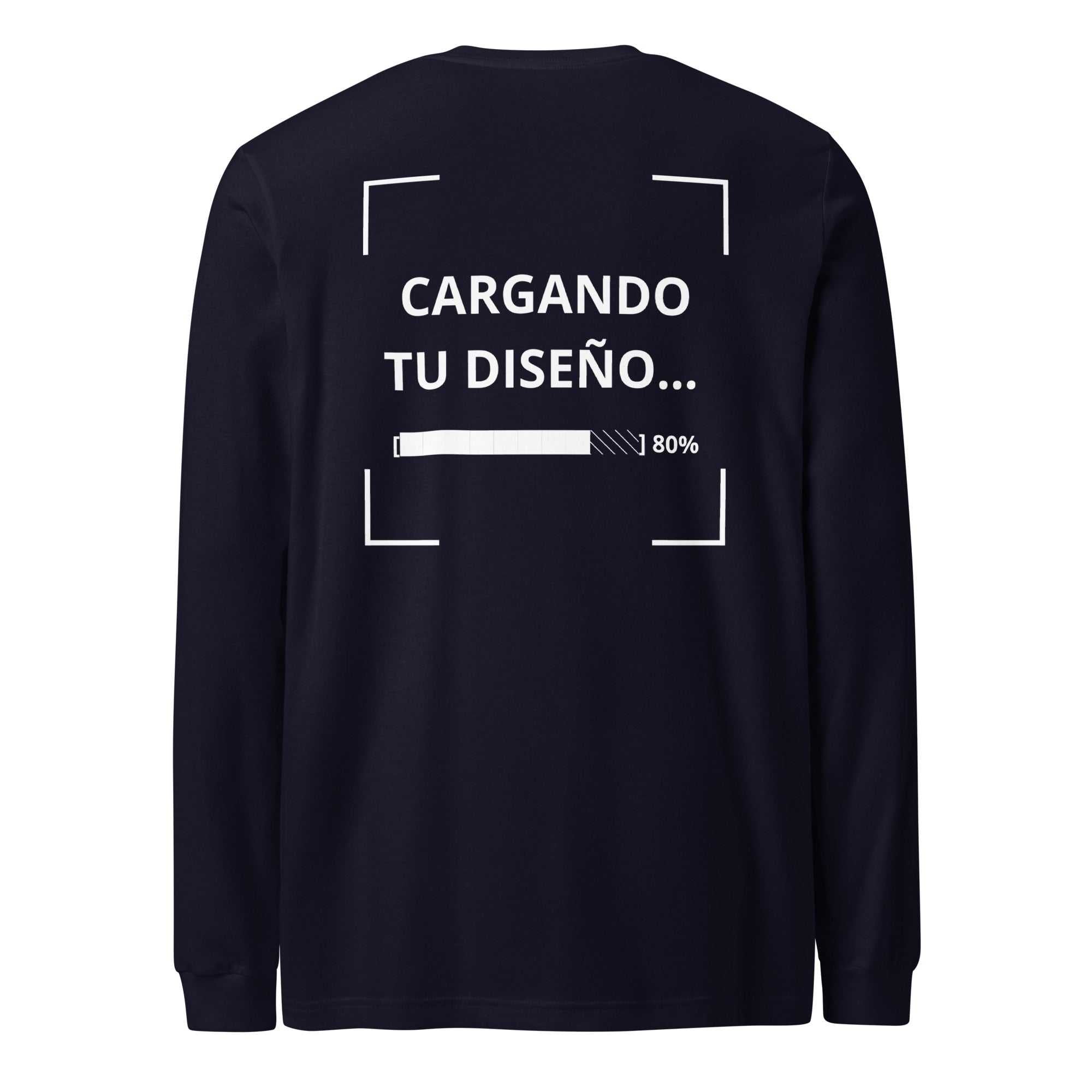 camiseta unisex de manga larga azul marino personalizada para eventos y branding empresarial