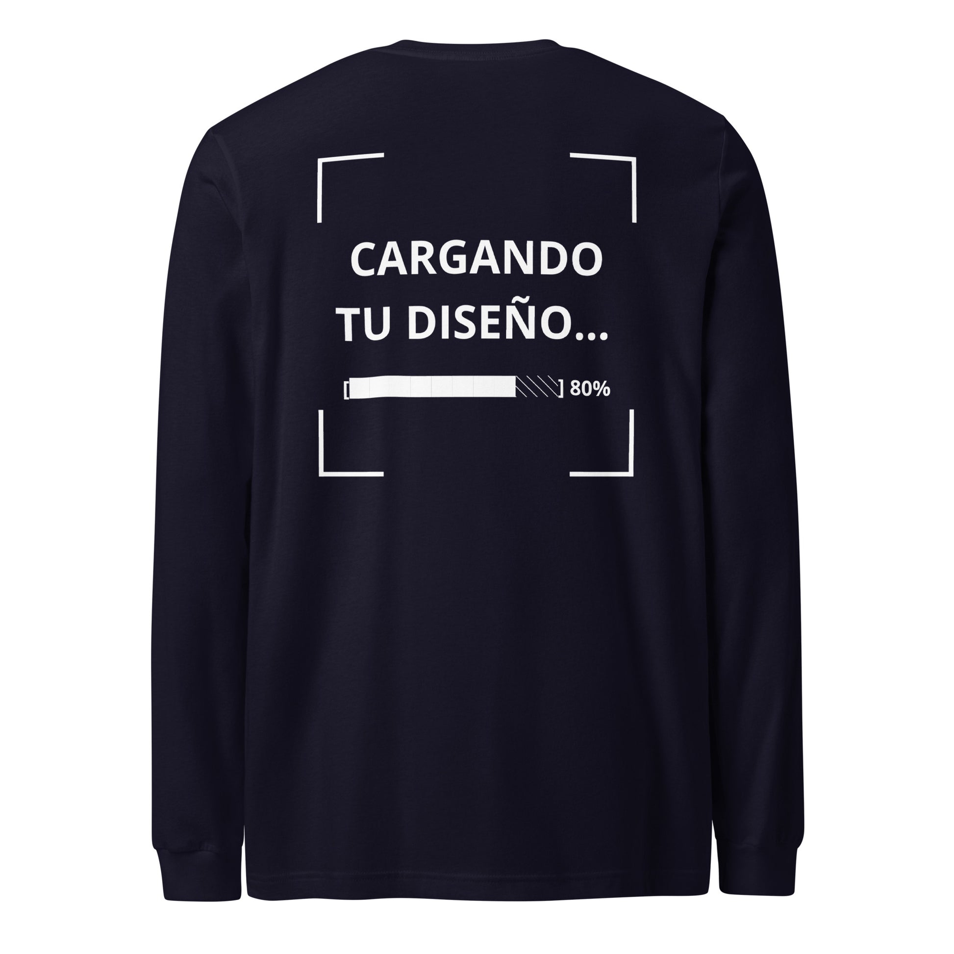 camiseta unisex de manga larga azul marino personalizada para eventos y branding empresarial