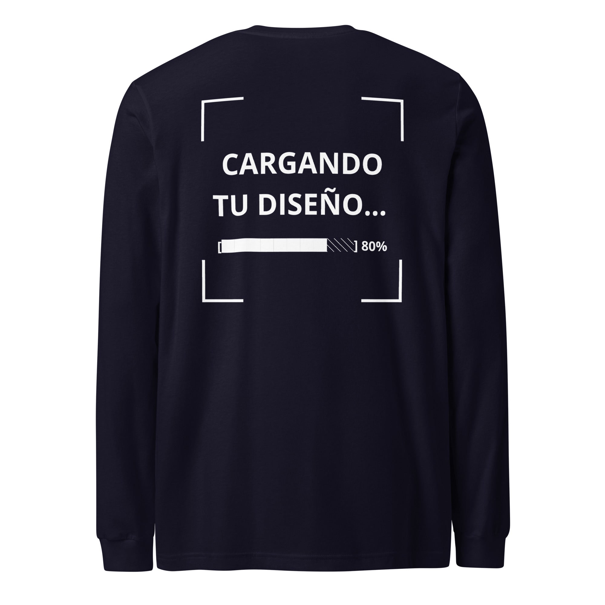 camiseta unisex de manga larga azul marino personalizada para eventos y branding empresarial