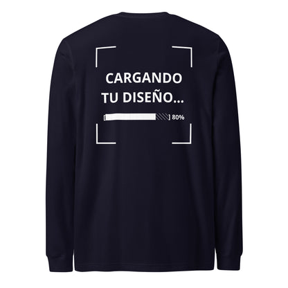 camiseta unisex de manga larga azul marino personalizada para eventos y branding empresarial