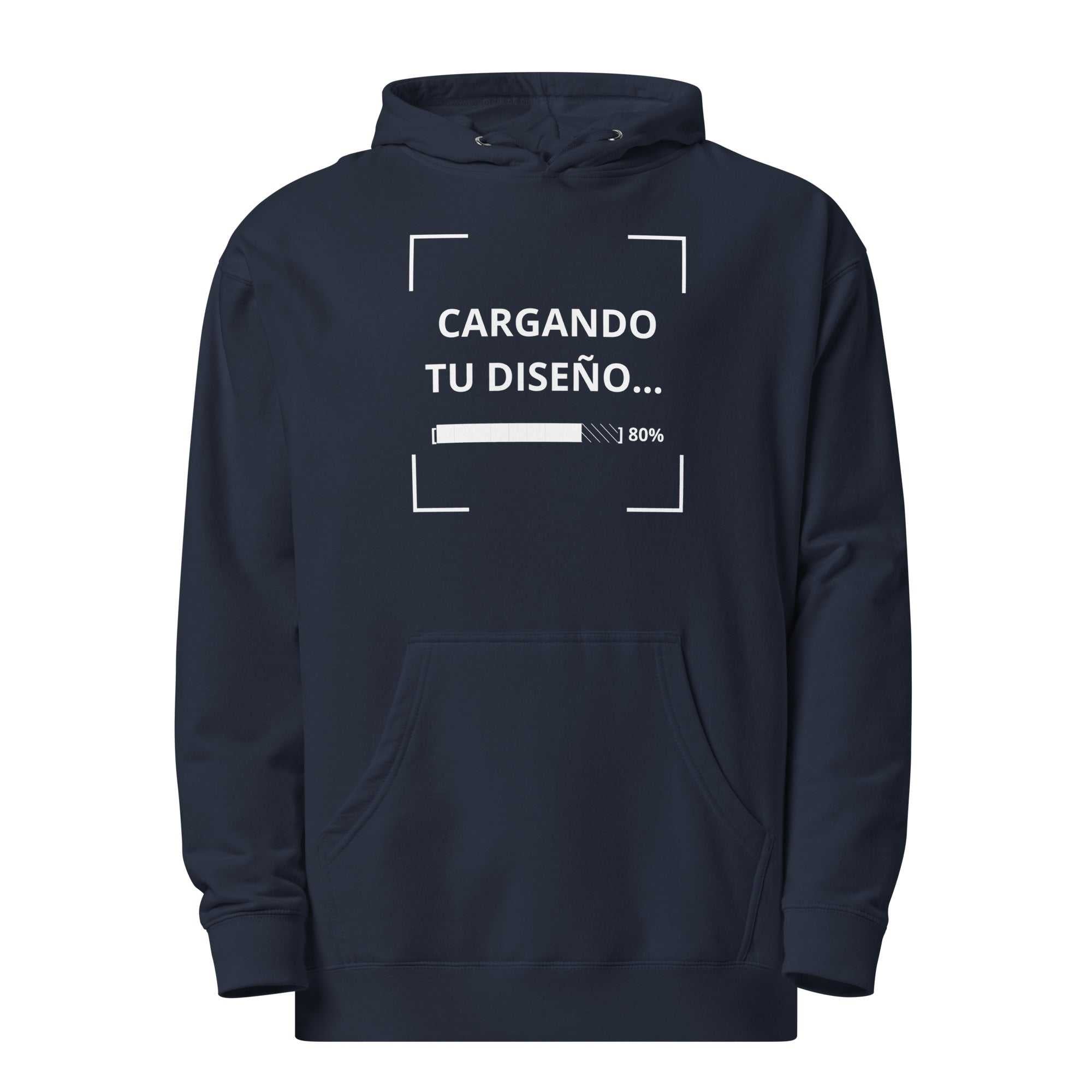 sudadera azul marino de peso medio personalizada con logo para empresas en Guatemala