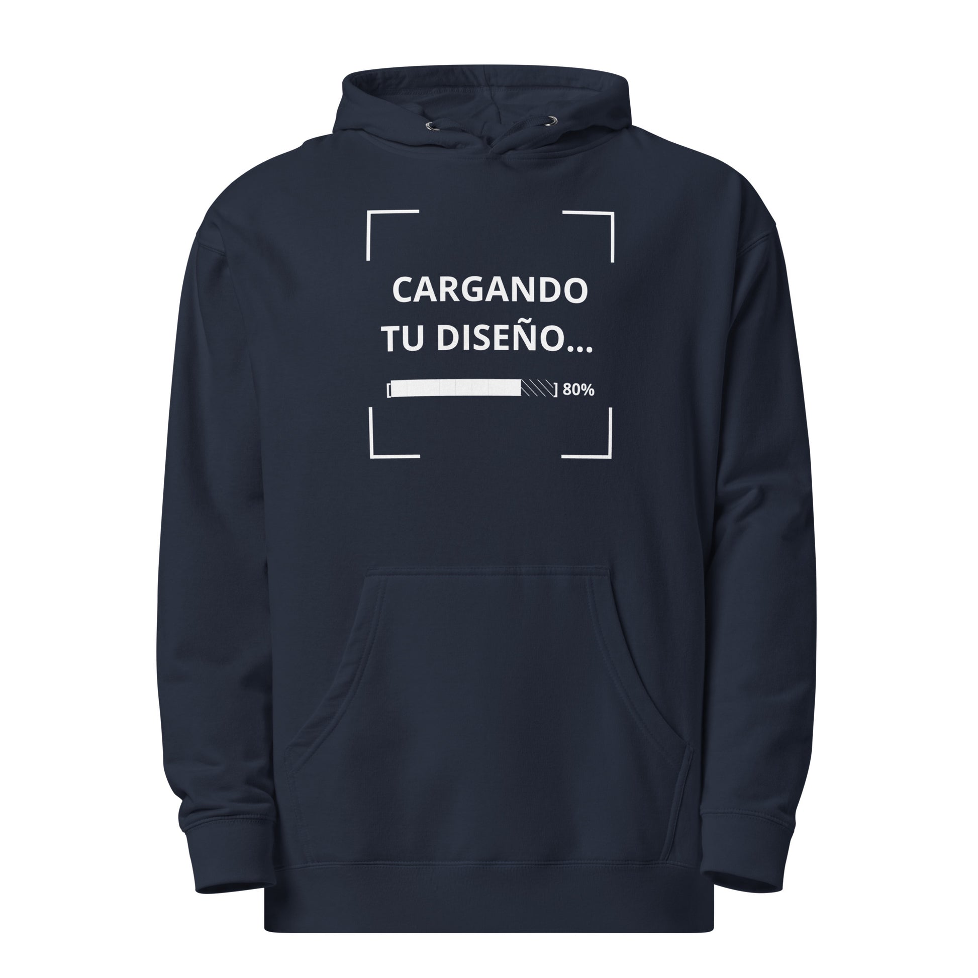 sudadera azul marino de peso medio personalizada con logo para empresas en Guatemala