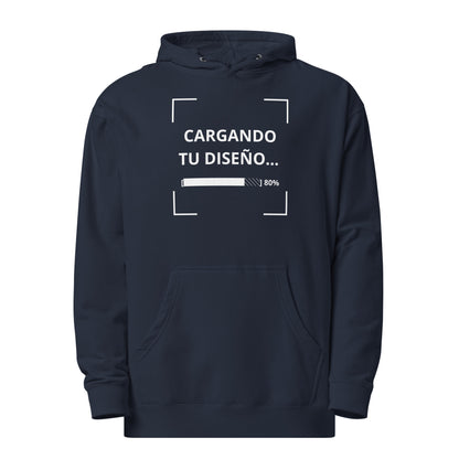 sudadera azul marino de peso medio personalizada con logo para empresas en Guatemala