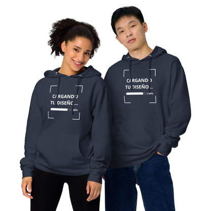 sudadera unisex azul marino de algodón de peso medio para uniformes corporativos