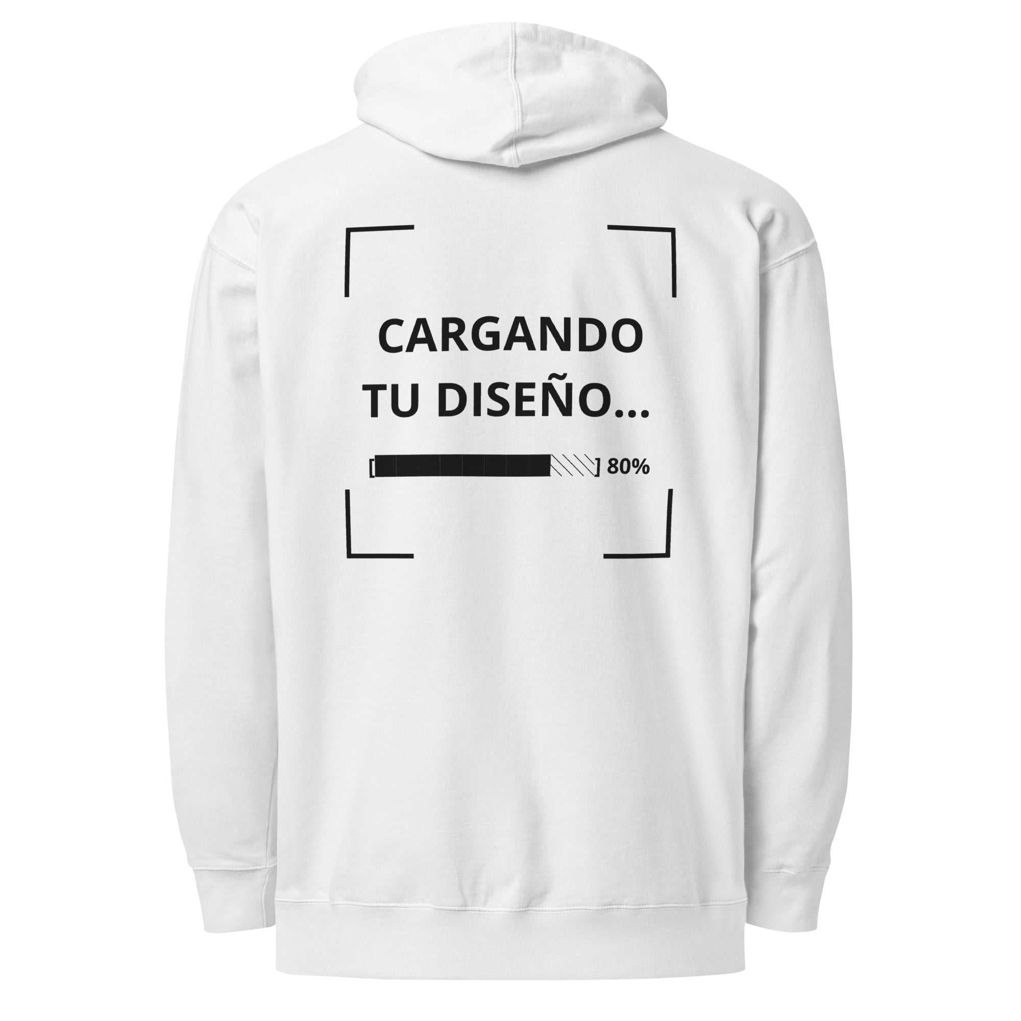 sudadera blanca de peso medio para negocios con impresión de logo en alta calidad