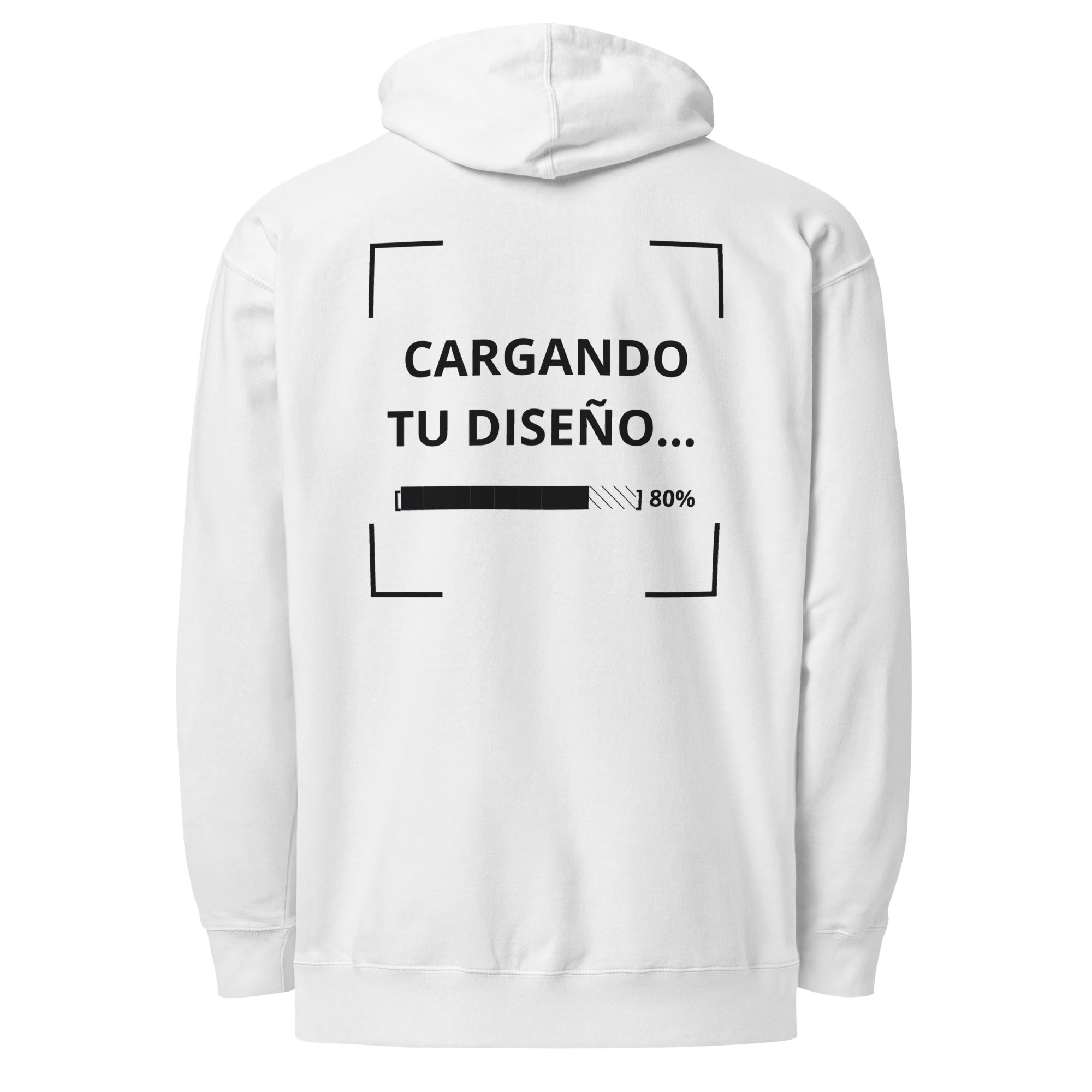 sudadera blanca de peso medio para negocios con impresión de logo en alta calidad