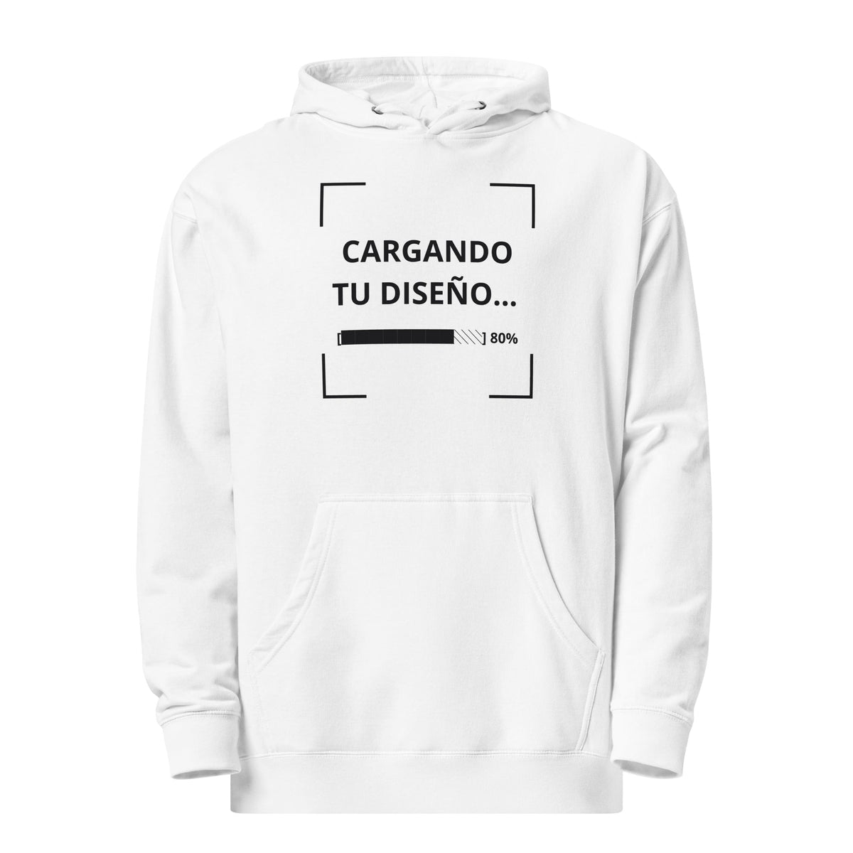 sudadera blanca de peso medio personalizada con logo para empresas en Guatemala