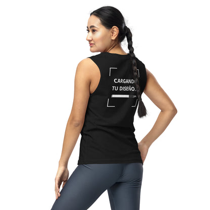 camiseta sin mangas negra personalizada con logo para empresas en Guatemala