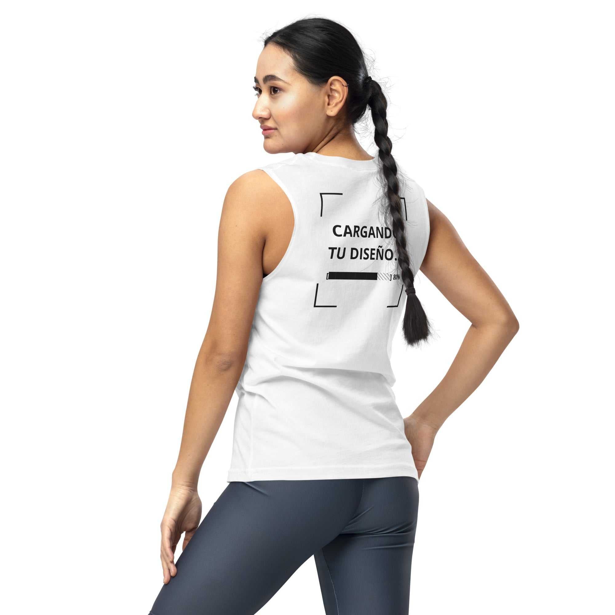 camiseta sin mangas blanca personalizada con logo para empresas en Guatemala
