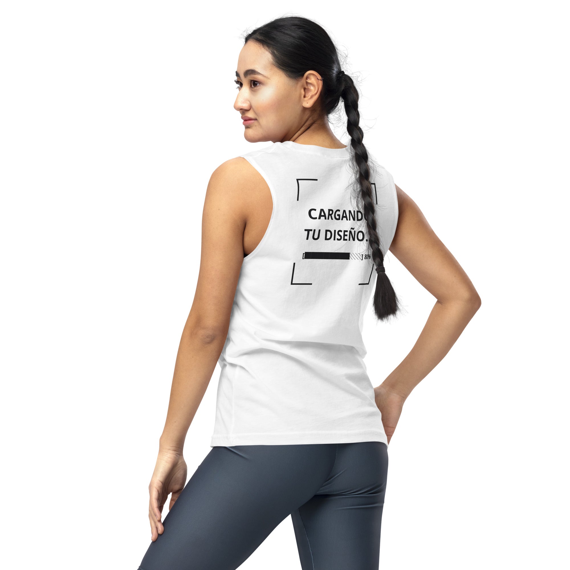 camiseta sin mangas blanca personalizada con logo para empresas en Guatemala

