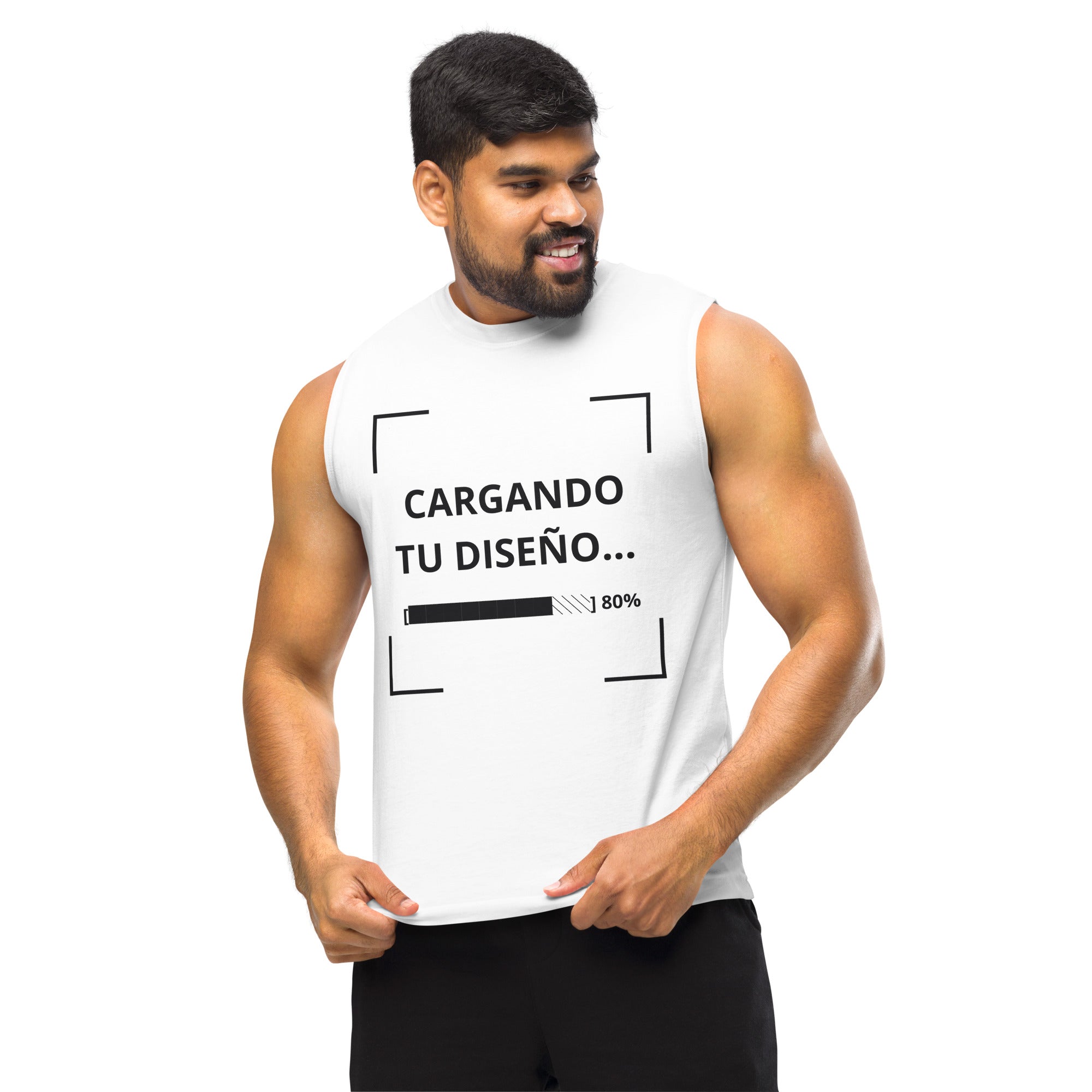 camiseta sin mangas blanca personalizada con logo para empresas en Guatemala
