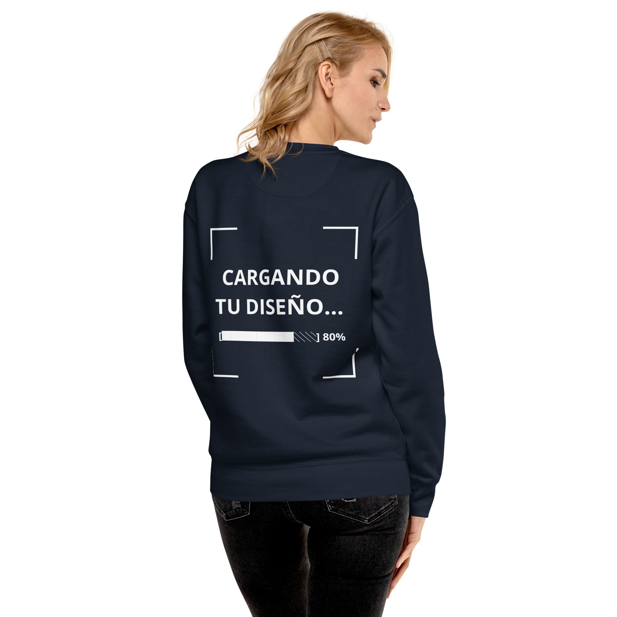 sudadera premium azul marino personalizada para eventos y branding empresarial