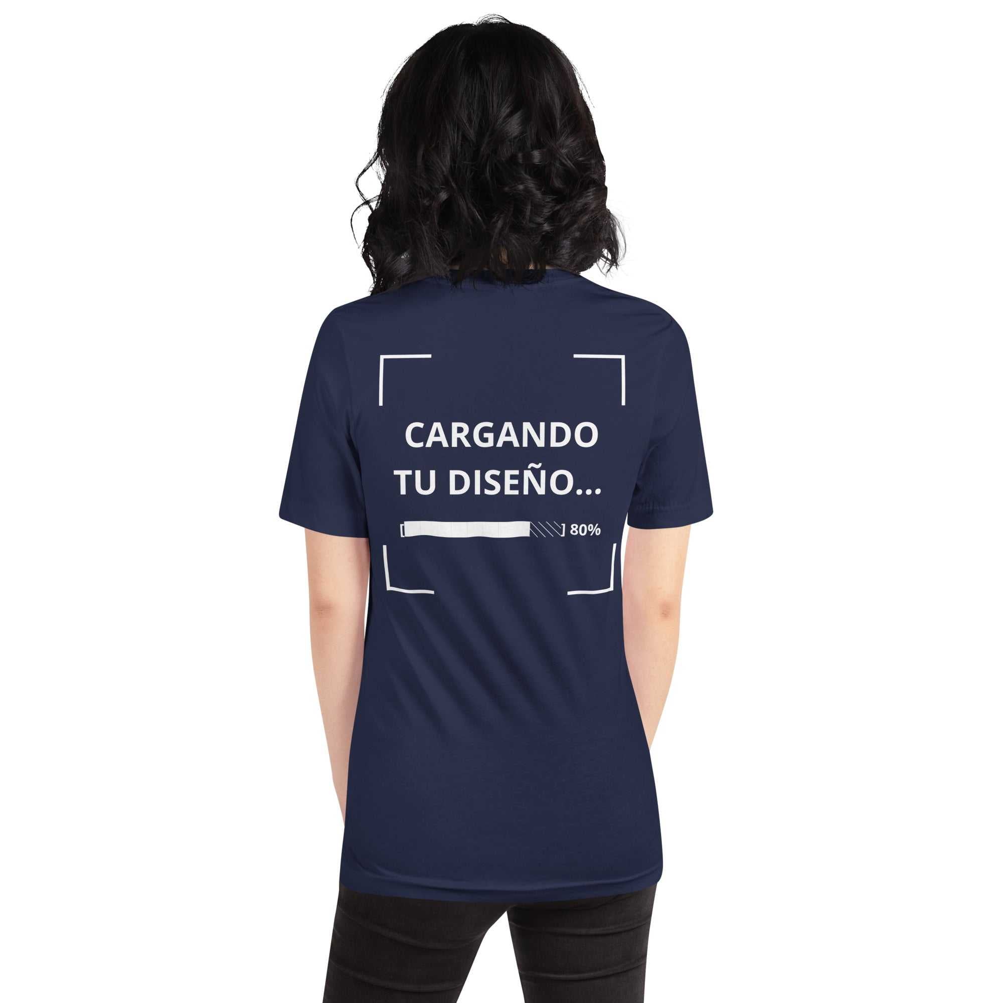 camiseta unisex azul marino de algodón para uniformes corporativos