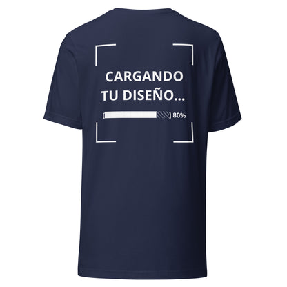 camiseta unisex azul marino de algodón para uniformes corporativos