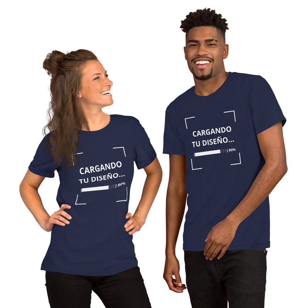 camiseta unisex azul marino de algodón para uniformes corporativos