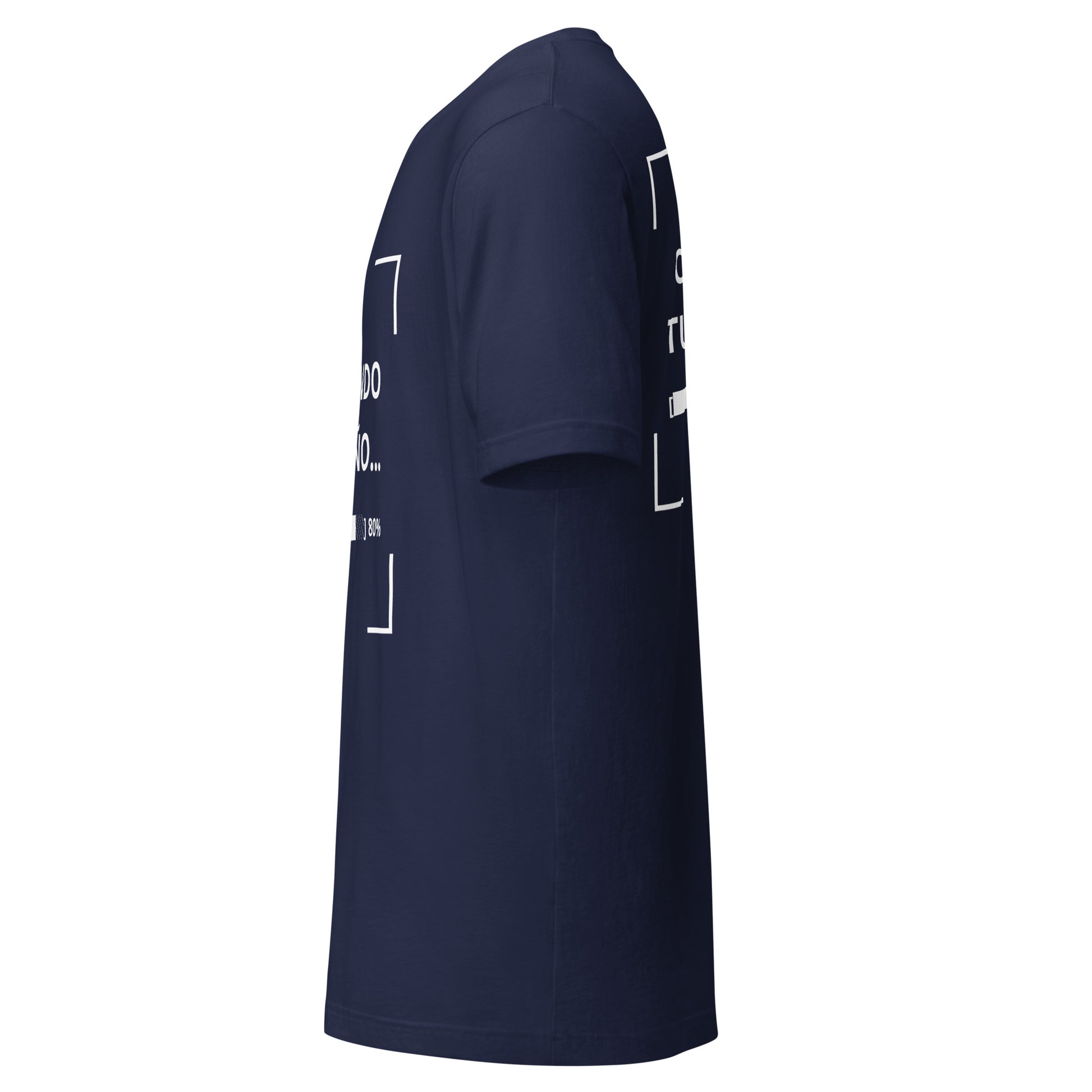 camiseta unisex azul marino de algodón para uniformes corporativos