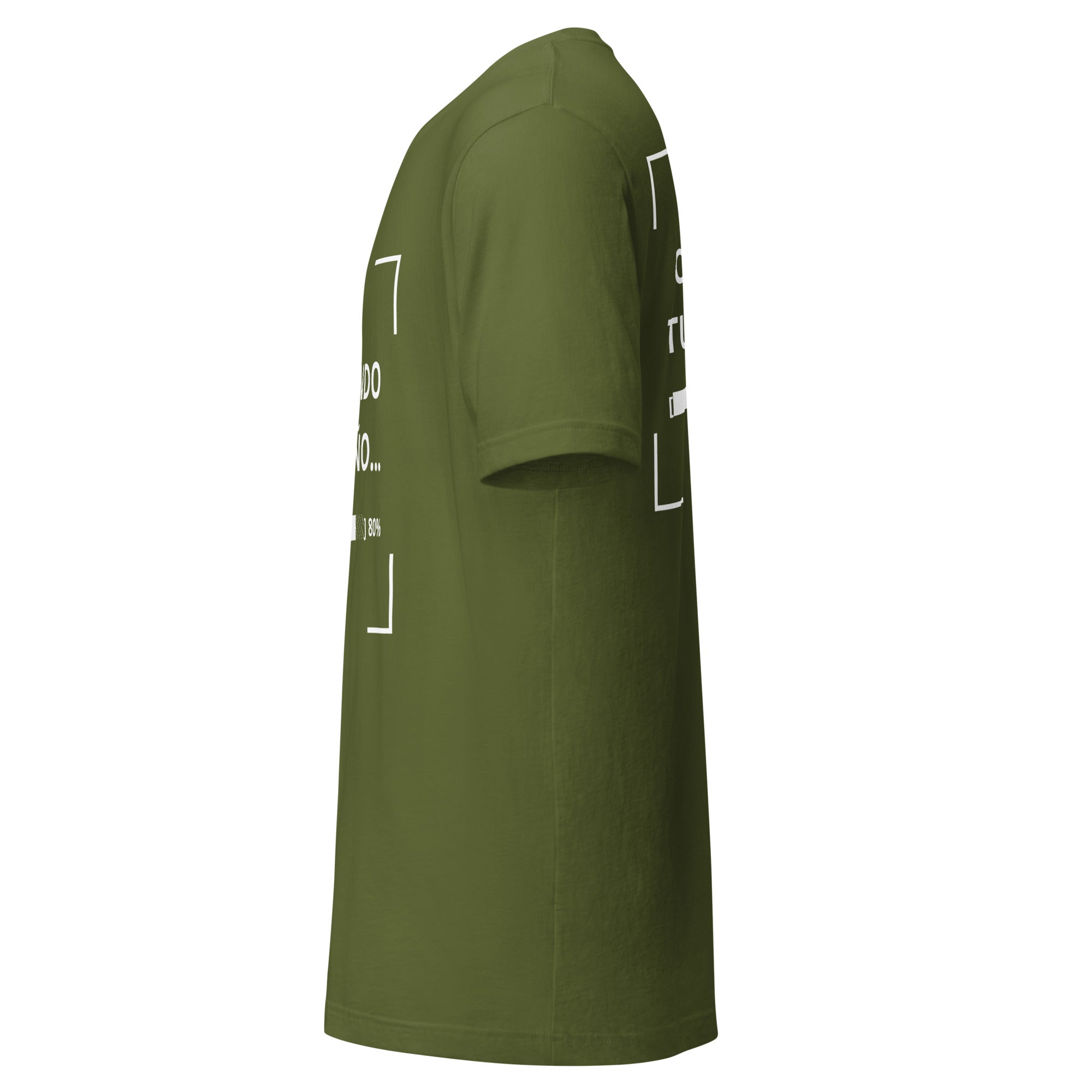camiseta unisex verde olivo de algodón para uniformes corporativos
